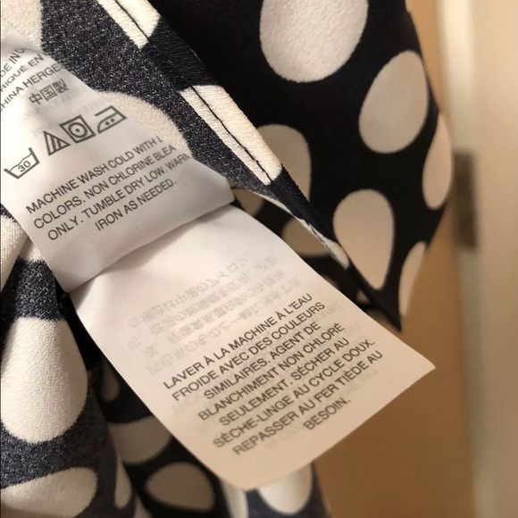 JCrew navy white polka dot spaghetti tank Size 00 - Picture 5 of 5